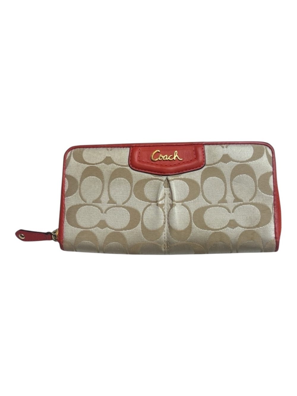 Coach Ashley Zip Around Wallet Dotted Op Art" signature pattern